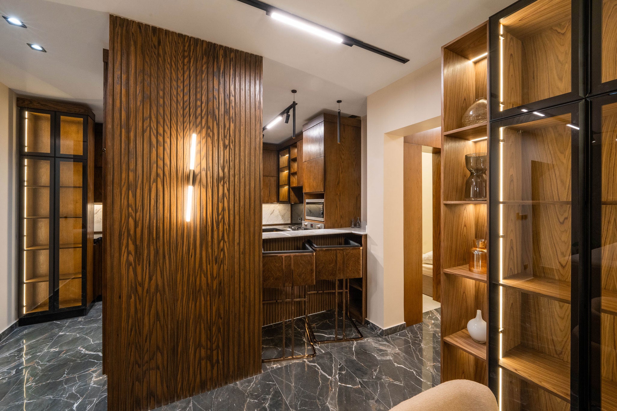 American Brown Wood Kitchen