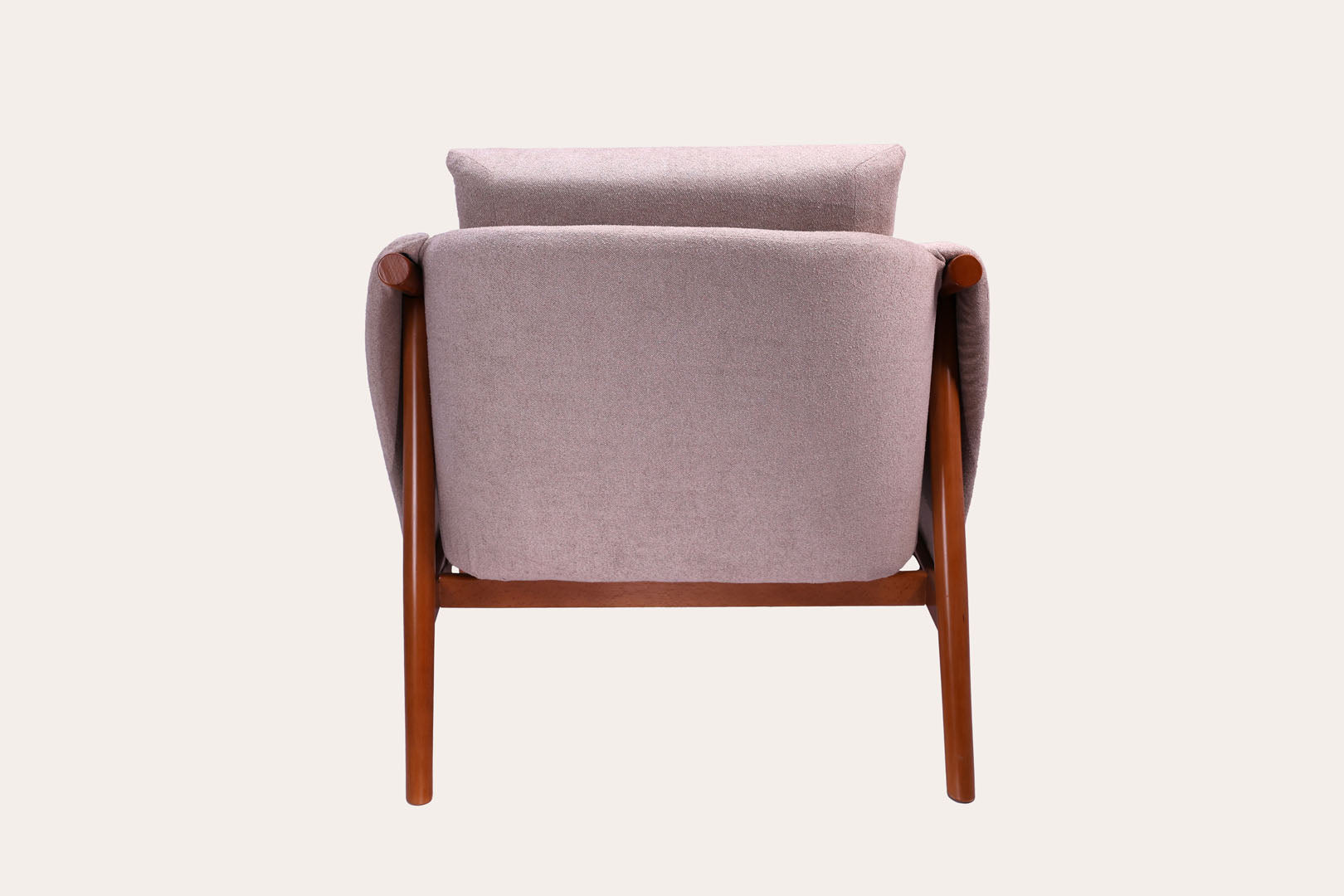 Grey Velvet Wooden Chair with Padded Arms