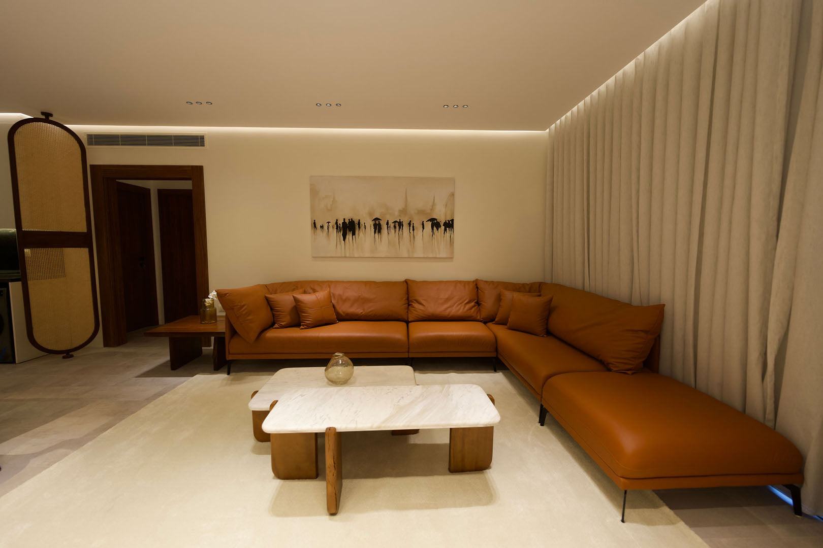 Big Brown L Shaped Leather Sofa