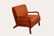 Brown Velvet Wooden Chair