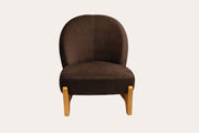 Dark Brown Velvet Wooden Chair