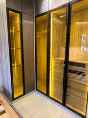 Modern Glass Dressing Room with Lights