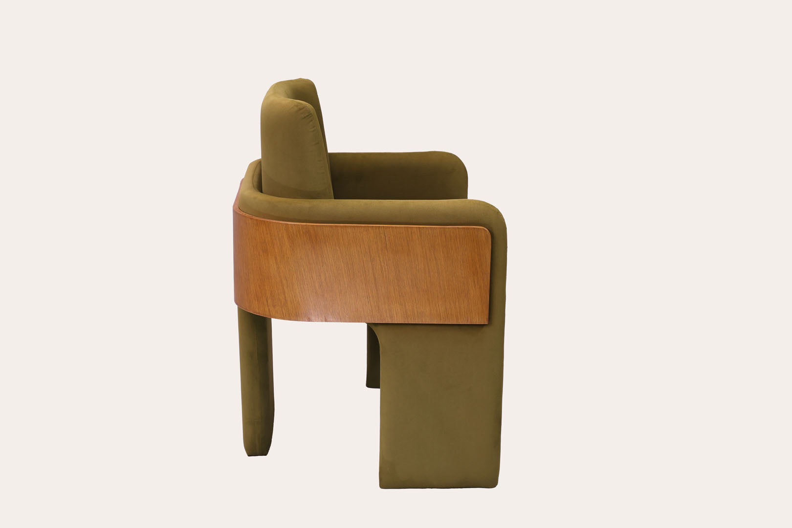 Green Velvet Wooden Chair