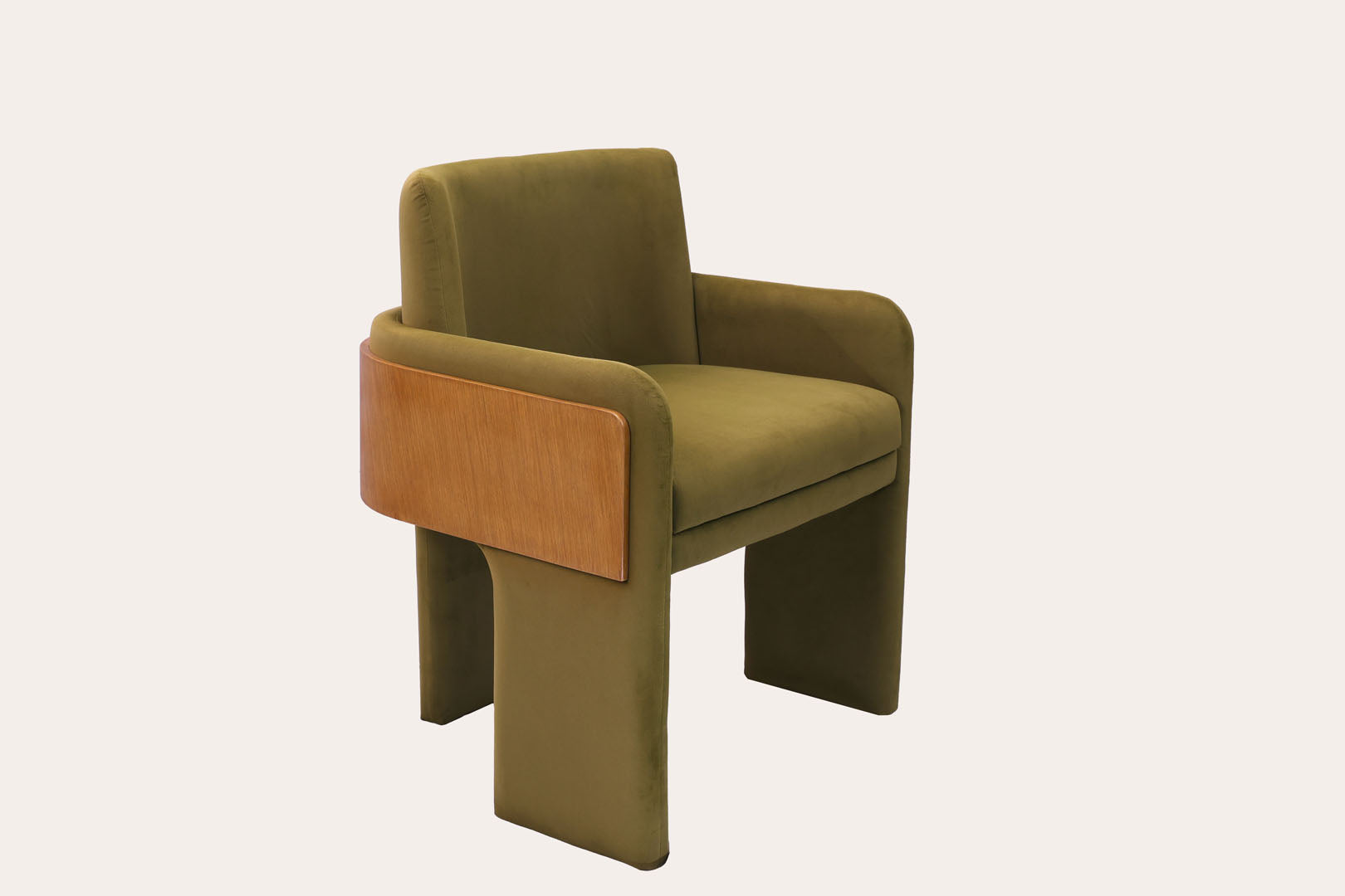 Green Velvet Wooden Chair