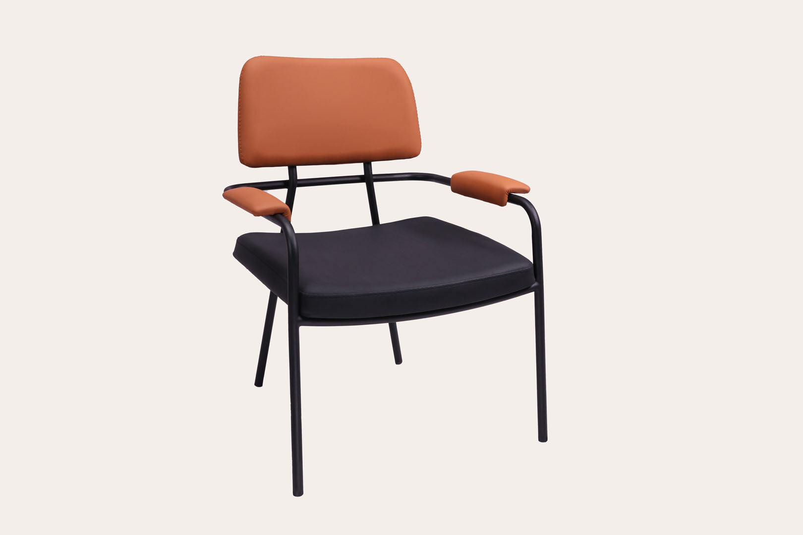 Black & Brown Leather Modern Chair