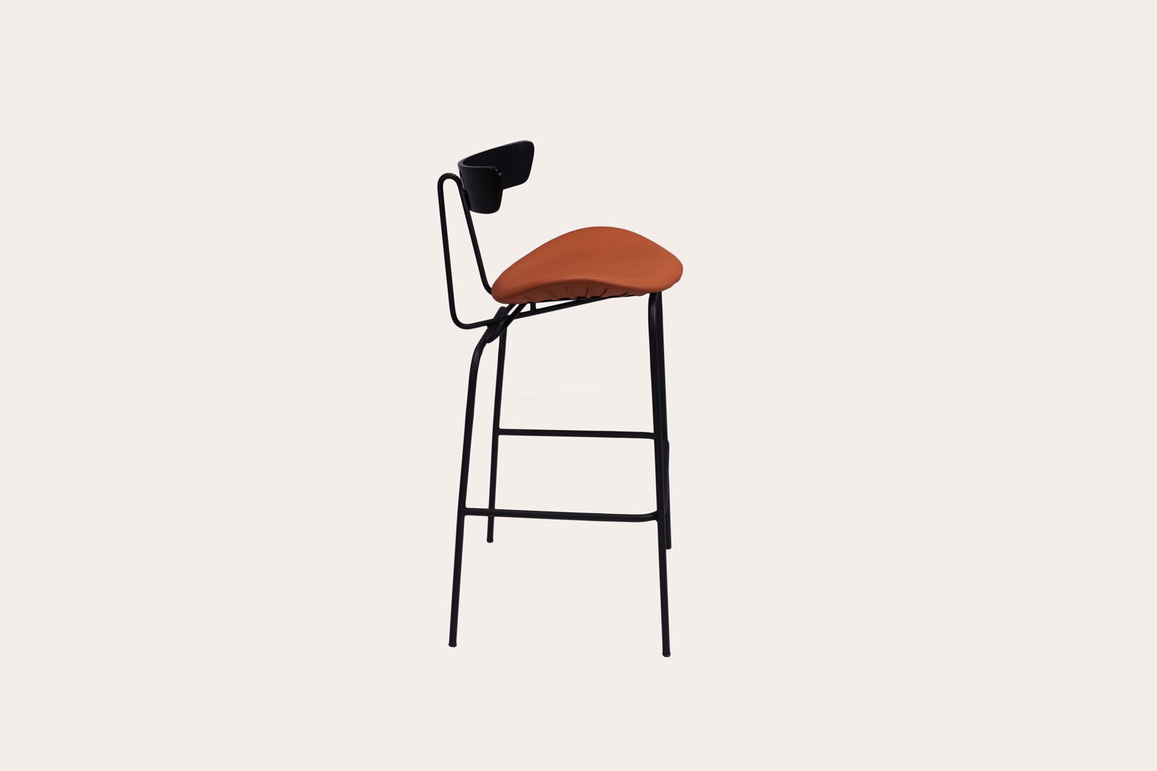 Black & Brown Leather Modern High Chair