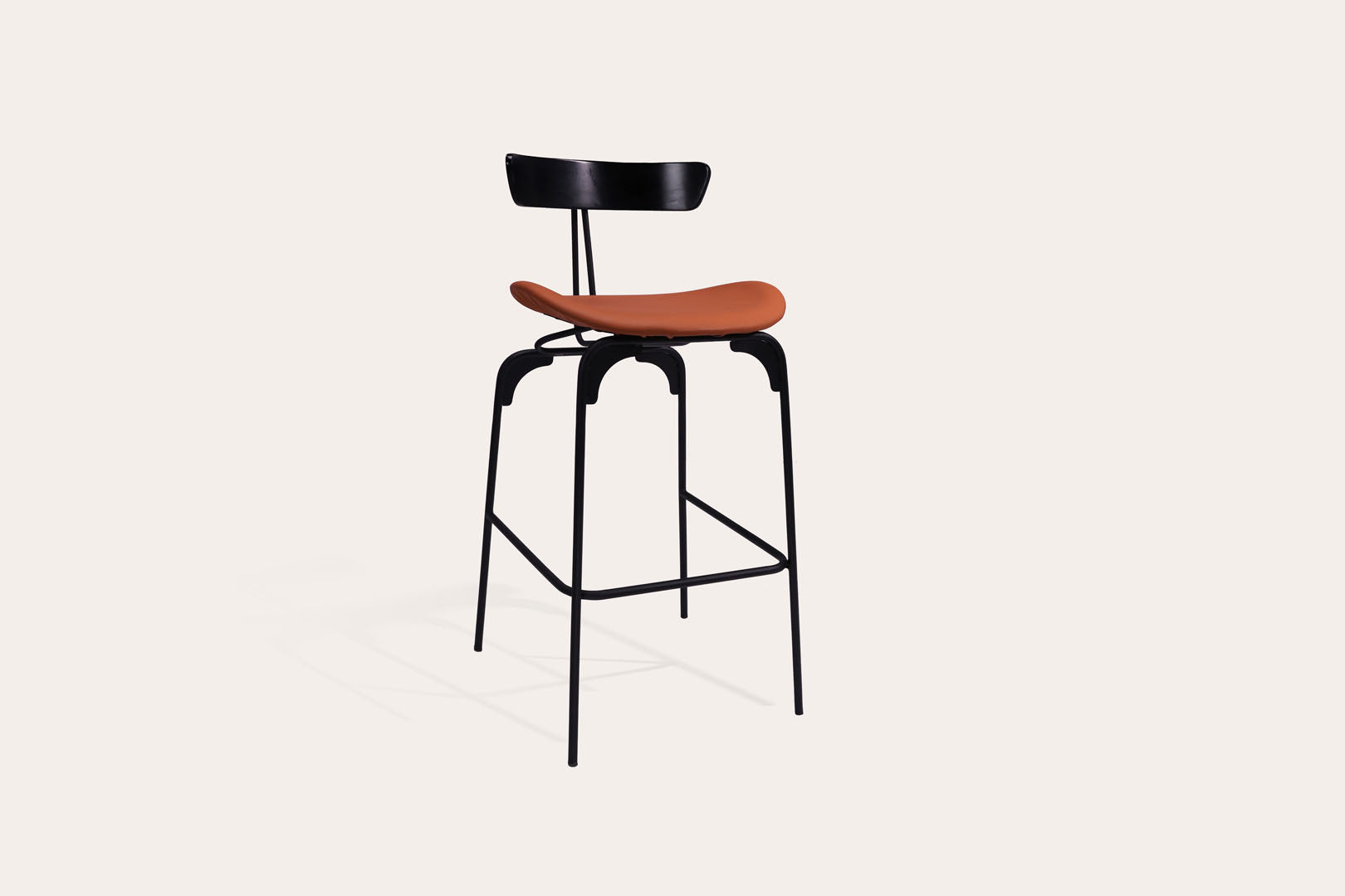 Black & Brown Leather Modern High Chair