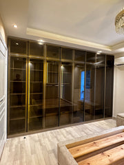 Modern Glass Wardrobe with Lights