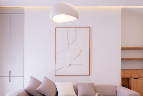 White 3D Artwork with Frame