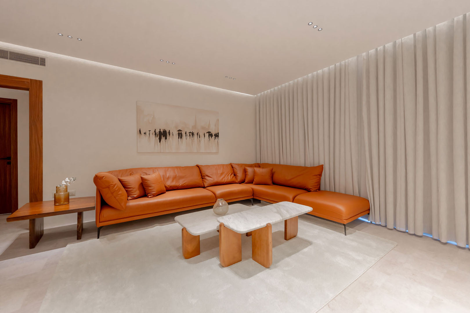 2 White Marble Coffee Tables