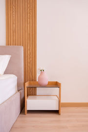 Wooden and Glass Nightstand