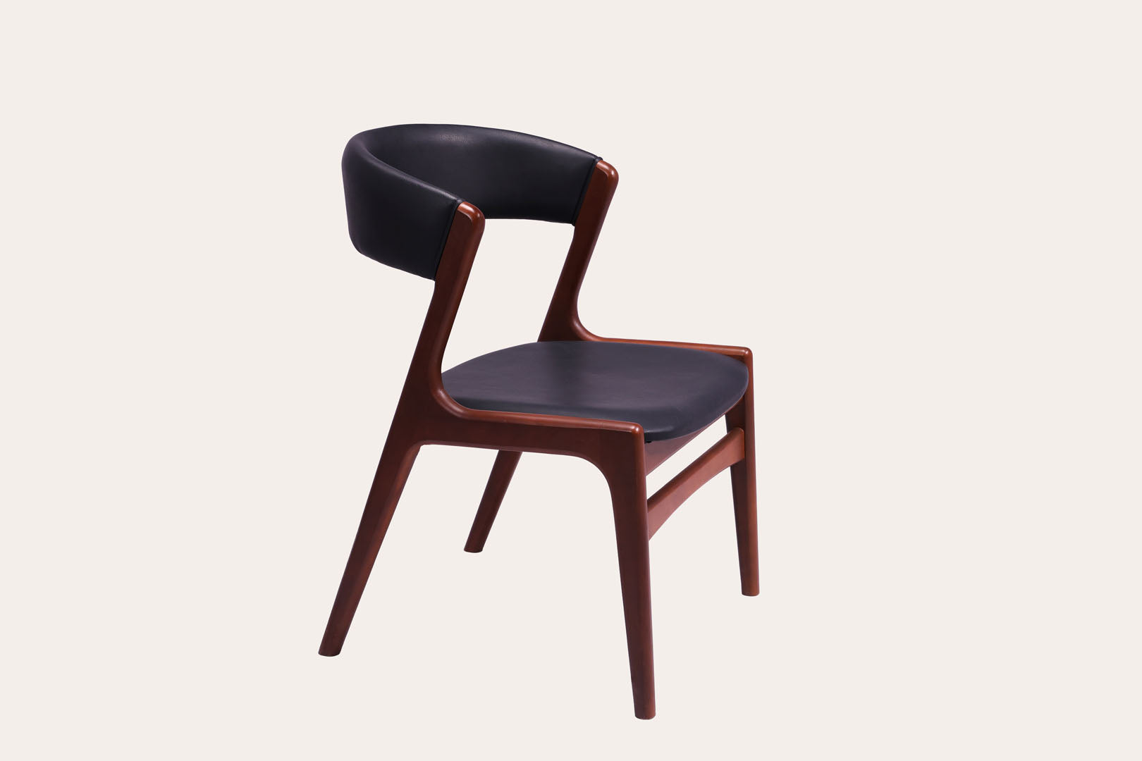 Black Leather Wooden Chair