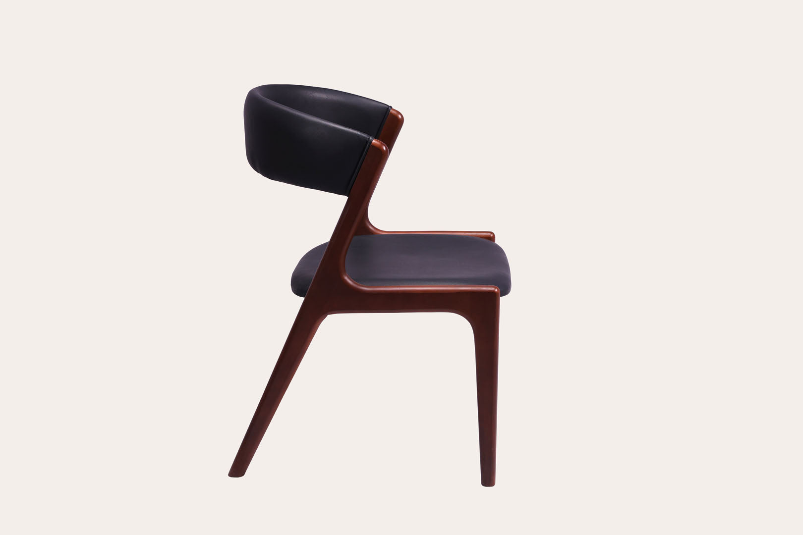 Black Leather Wooden Chair