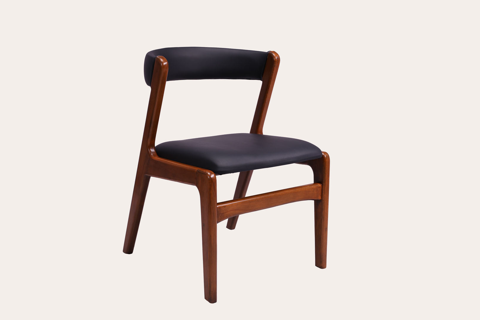 Black Leather Wooden Chair