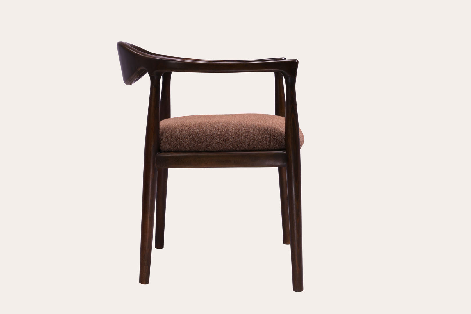 Zan Wood Brown Velvet Chair
