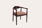 Zan Wood Brown Velvet Chair